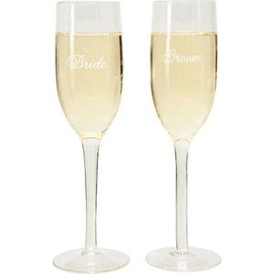 Wilton 8.25 inch Bride and Groom Wedding Toasting Glasses